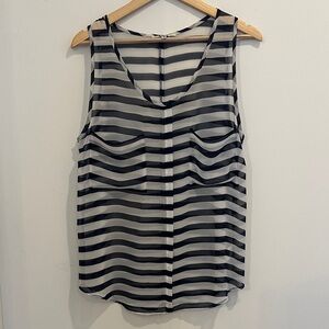 BB Dakota Navy and White Striped Blouse